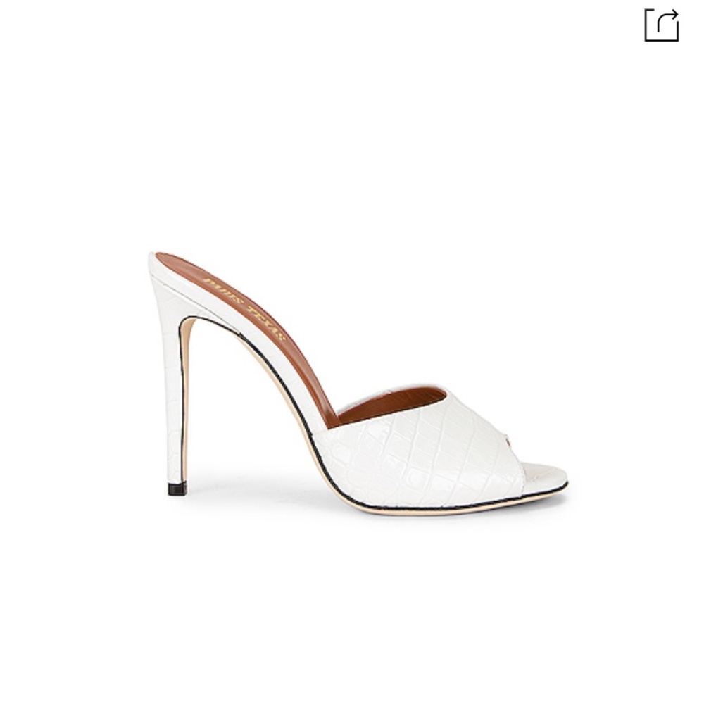 Paris Texas White high heel mule